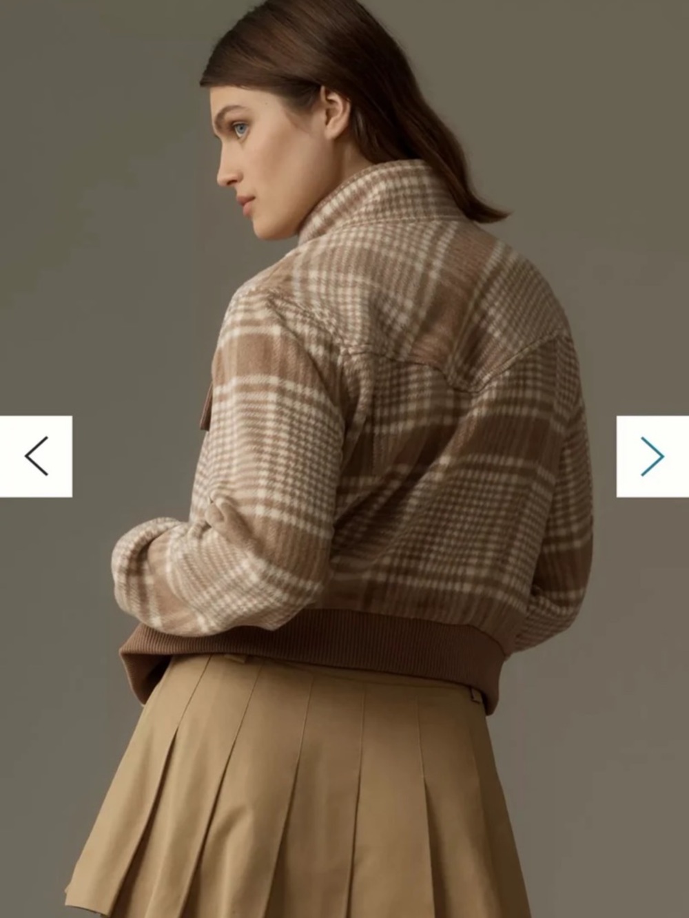 Anthropologie Avec Les Filles Plaid Bomber Jacket size Large - Picture 6 of 12